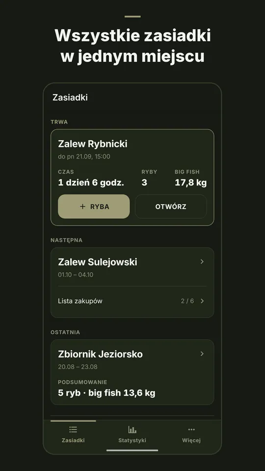 Wszystkie zasiadki w jednym miejscu: lista zasiadek z trwającą i następną